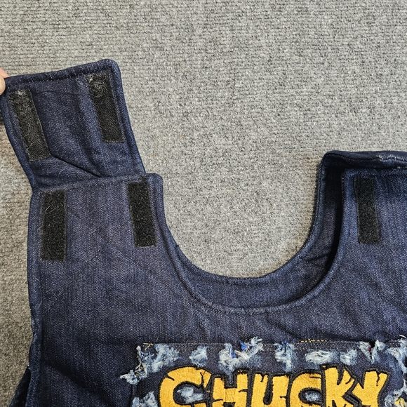 3XL LARGE DOG CHUCKY Horror Movie Quilted Vest Buckle Halloween Embroidered WOW - Picture 11 of 15